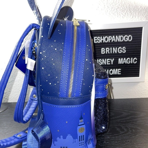 Loungefly Disney Peter Pan’s Flight Blue Sequin BackPack MMMA main image 4